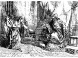 Esther in the presence of Ahasuerus, touching the royal sceptre
